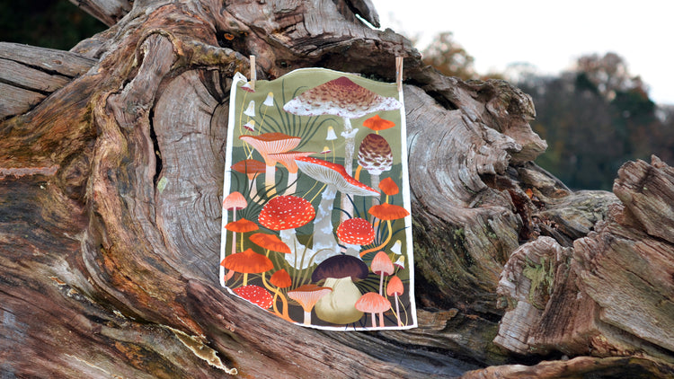 Printer Johnson Fungi Tea Towel as part of the collection of cotton Tea Towels - Kitchentins.com