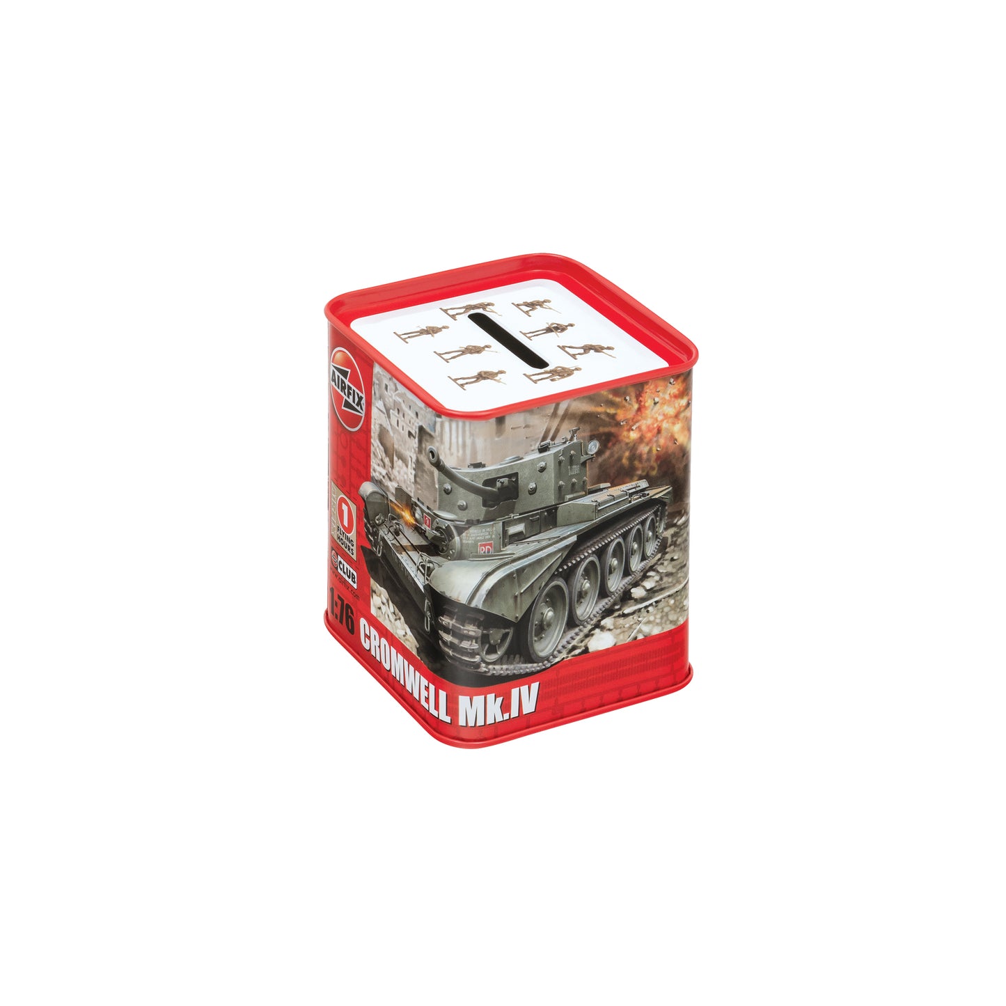 kitchentins - Airfix - square tin Money Box - elitetins