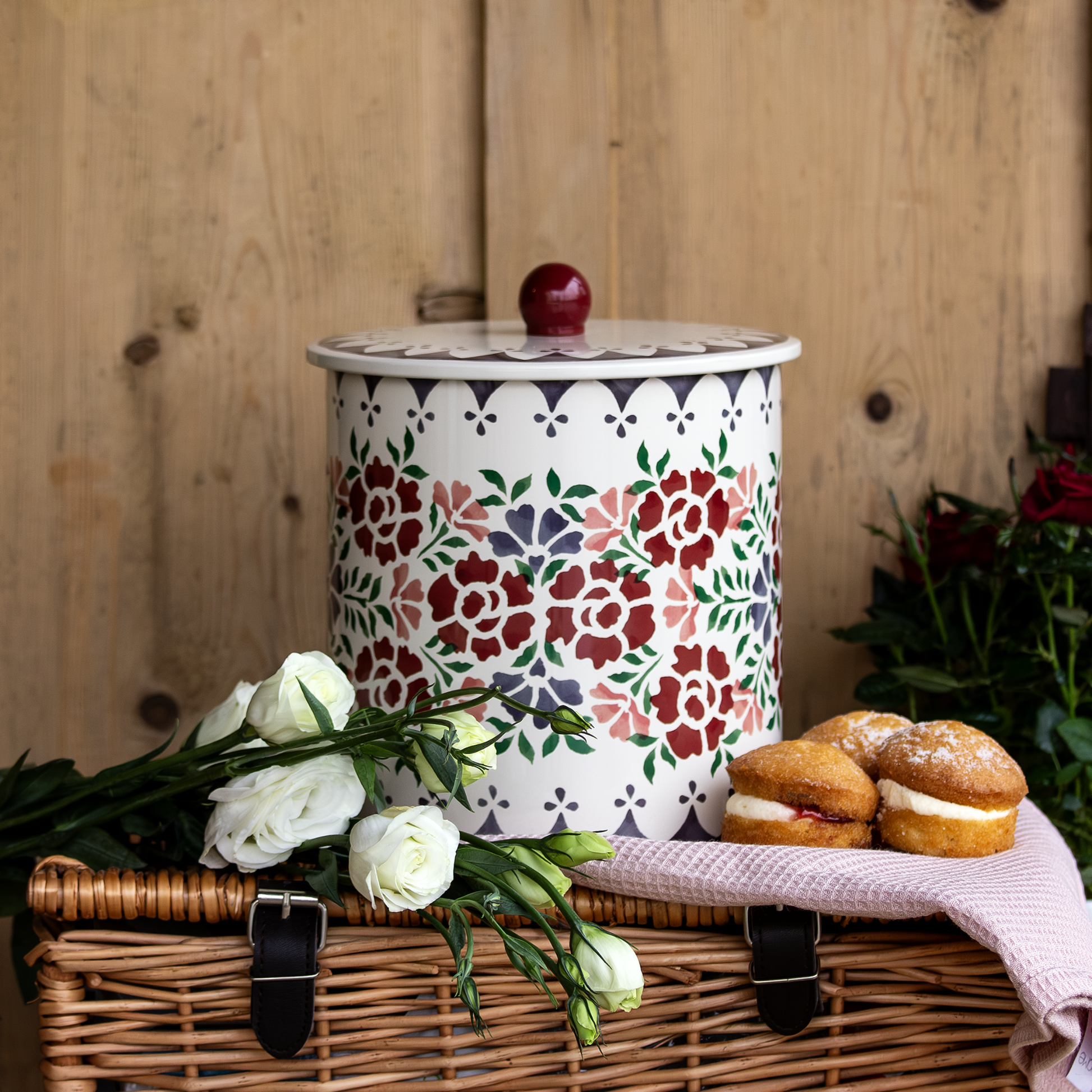 Emma Bridgewater - Antique Roses Biscuit Barrel - Kitchentins.com