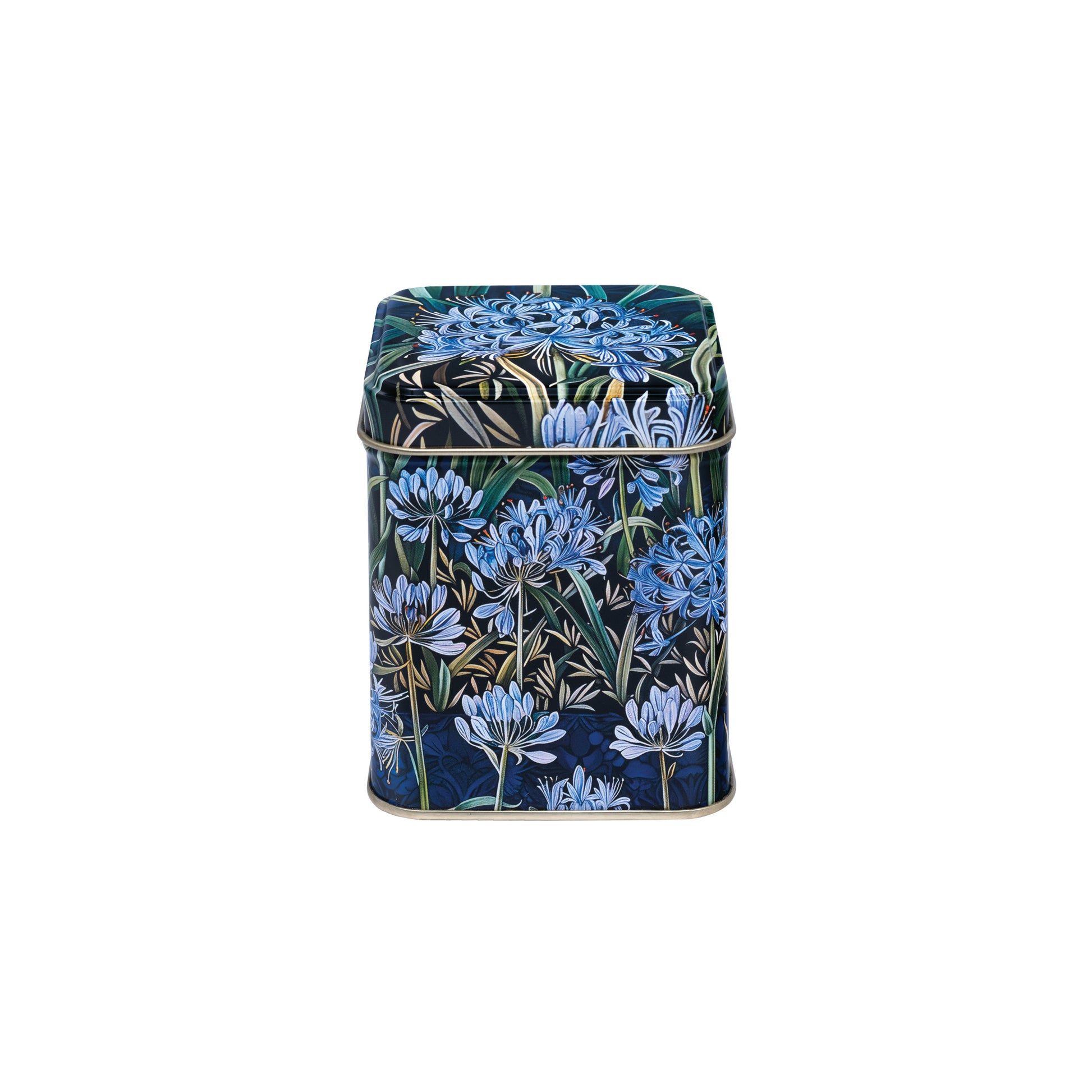 Arts & Crafts Agapanthus Small Square Tin - Kitchentins.com