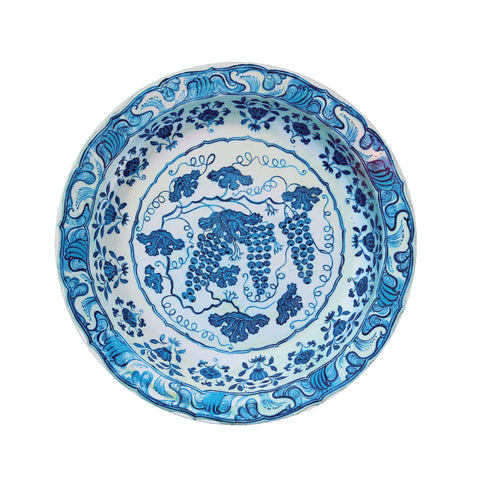 Decorative Tin Plate - Blue Grapes