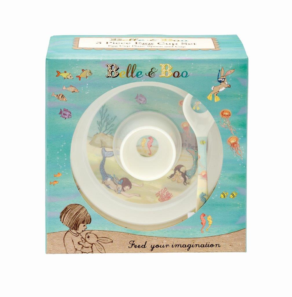 Belle & Boo Mermaid design cup, eggcup & spoon set - Kitchentins