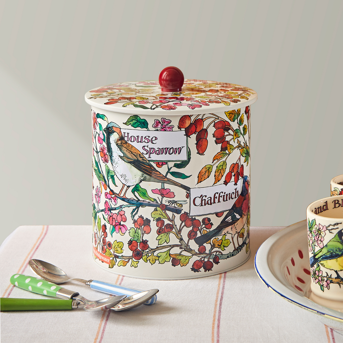 Kitchentins - Emma Bridgewater Birds in the Hedgerow Biscuit Barrel