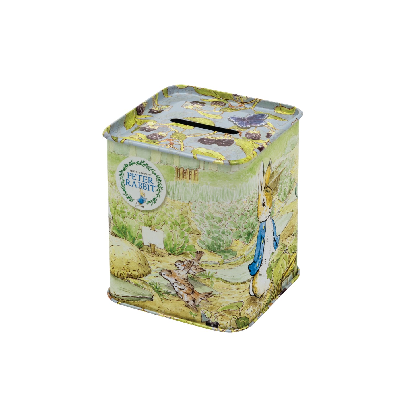 Peter Rabbit Money Box Tin - Kitchentins.com