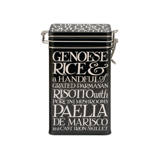 Emma Bridgewater - Black Toast Medium Black Rectangular Clip Lid Tin - Kitchentins.com