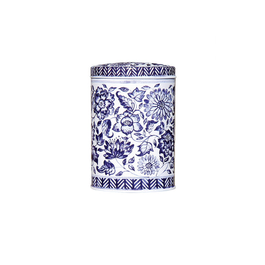 Claire Winteringham Blue & White Tall Oval Tin - Kitchentins.com
