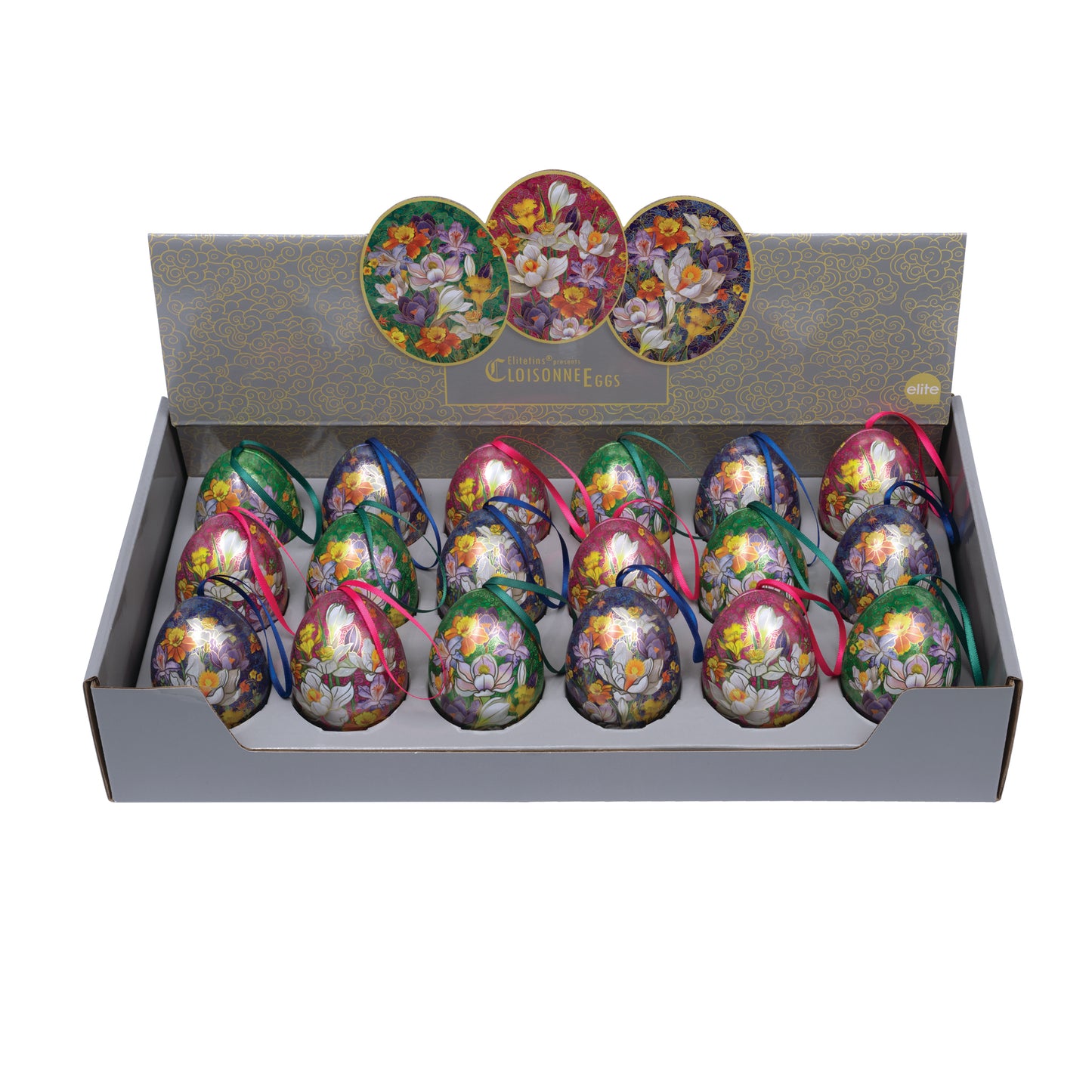 Cloisonne Mini Tin Eggs, Set of 3 - Kitchentins.com