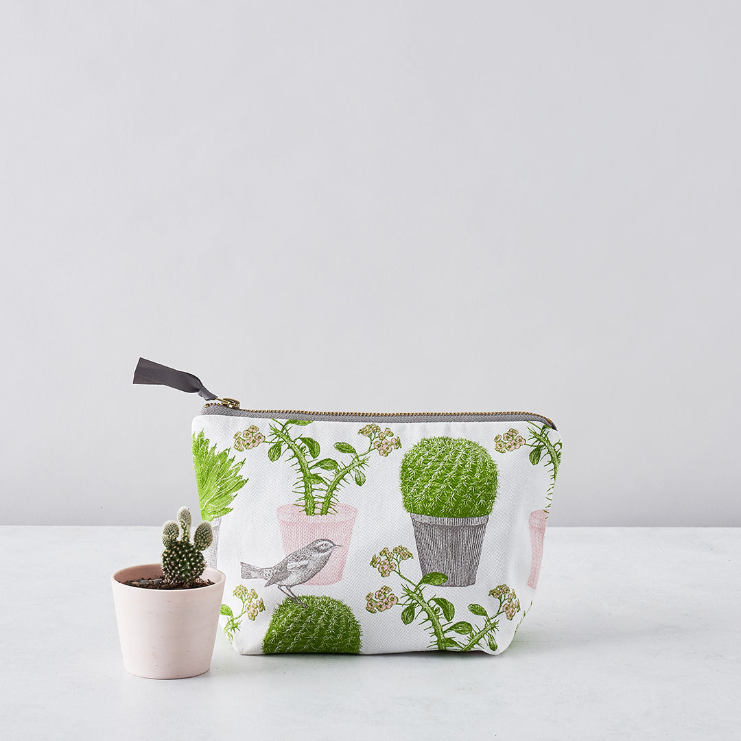Thornback & Peel - Cactus & Bird Cosmetic Bag - Kitchentins.com