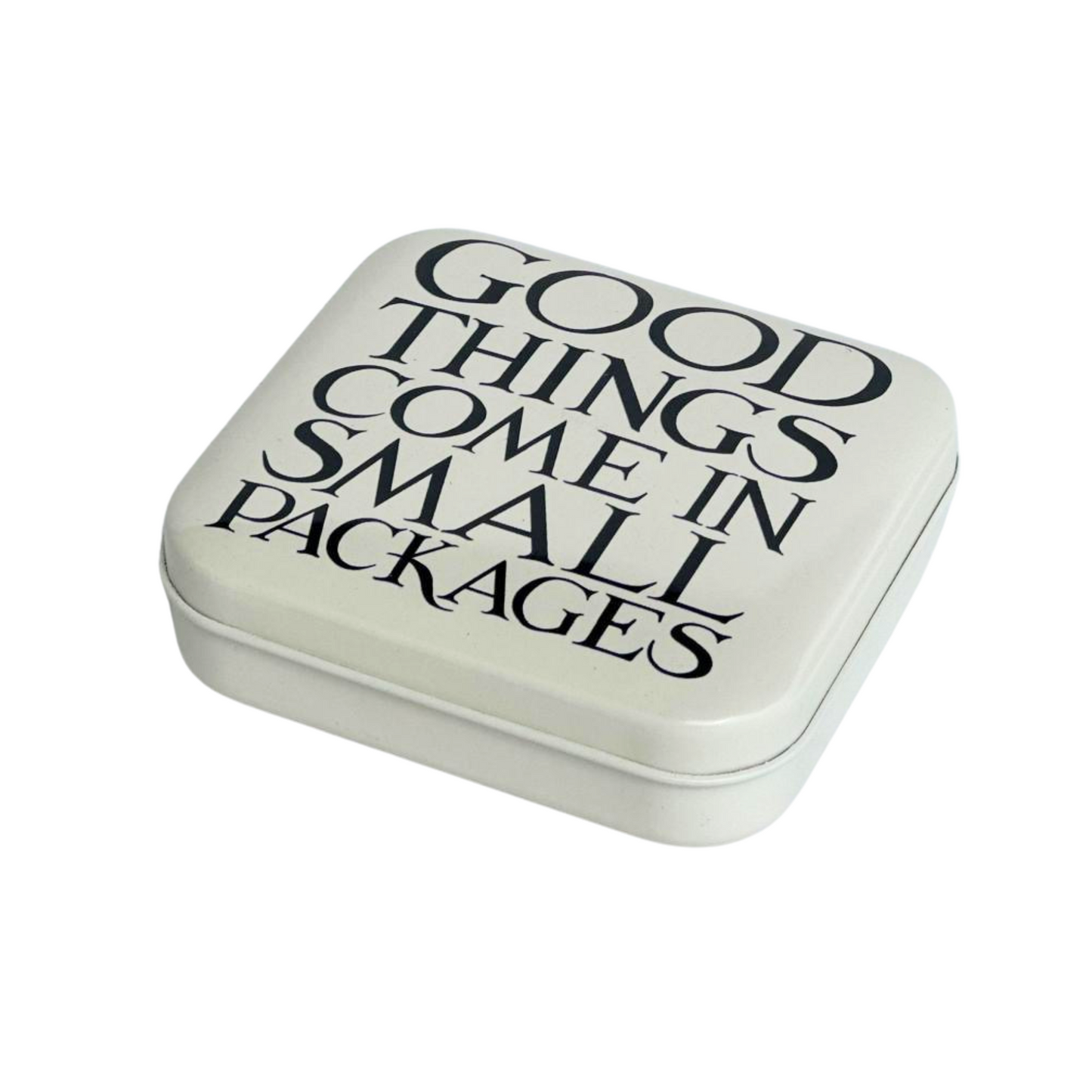 Kitchentins - Emma Bridgewater Pocket Tin Black Toast Design- White Tin with Black writing