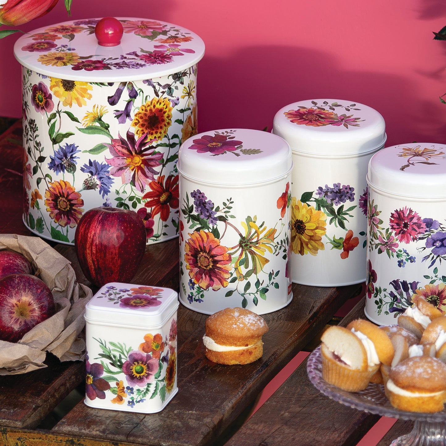 Kitchentins - Elitetins Emma Bridgewater 100gm Square tin in the Garden Flowers Range