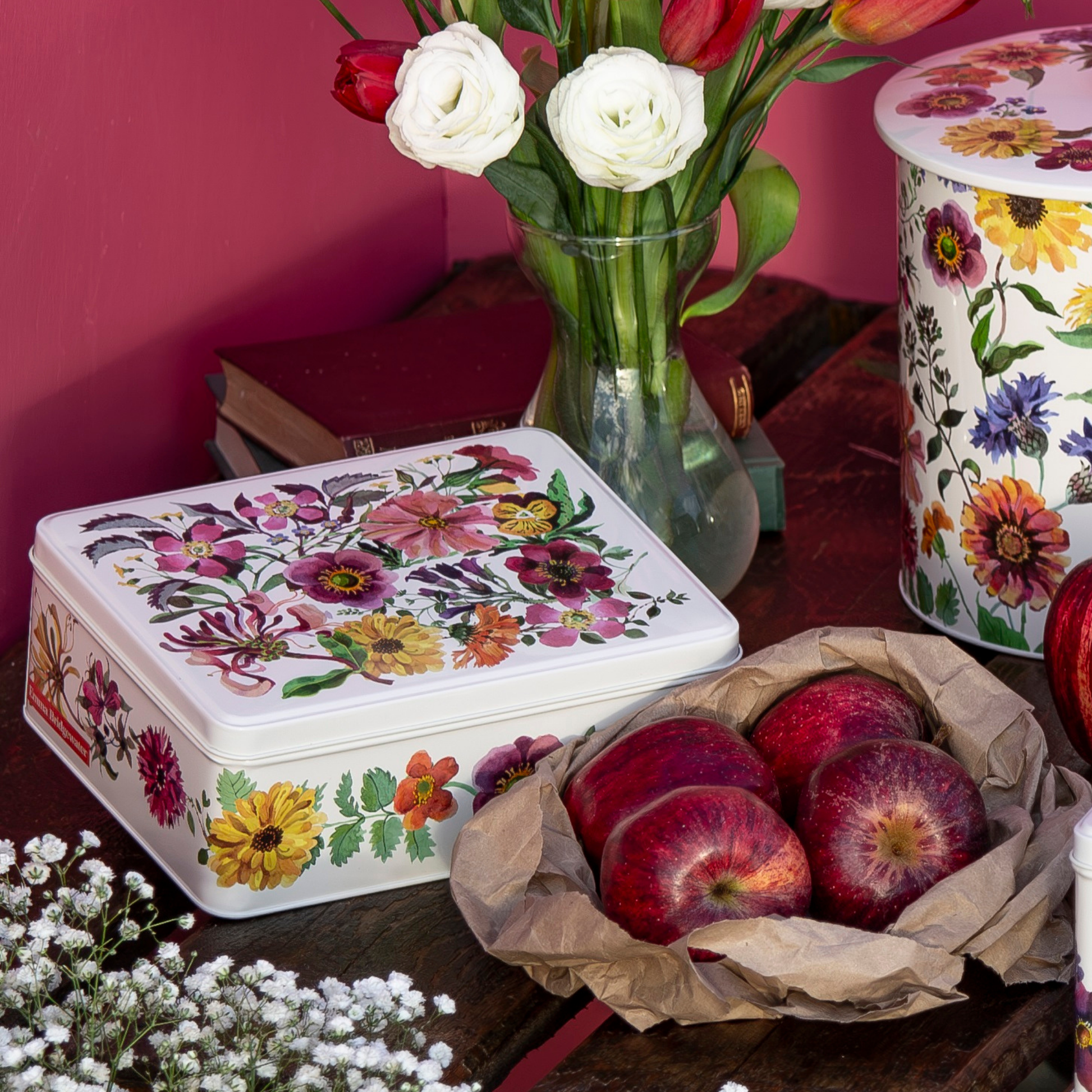 Emma Bridgewater - Garden Flowers Deep Rectangular Tin - Kitchentins.com