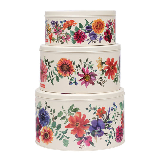 Emma Bridgewater - Garden Flowers, Set of 3 Round Cake Tins - Kitchentins.com