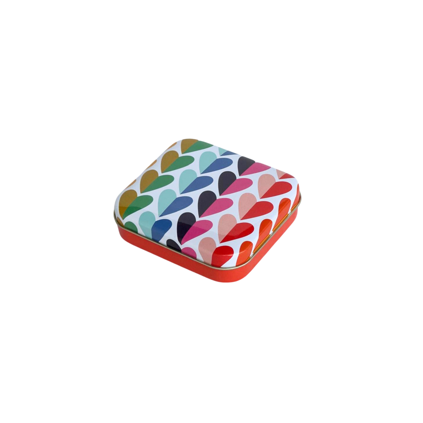 Kitchentins - Kate Rhees Pocket Tin Rainbow Hearts Design