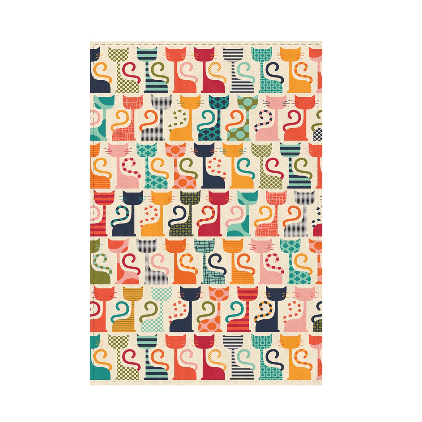 Kitchentins- Kate Rhees Cats design Tea Towel