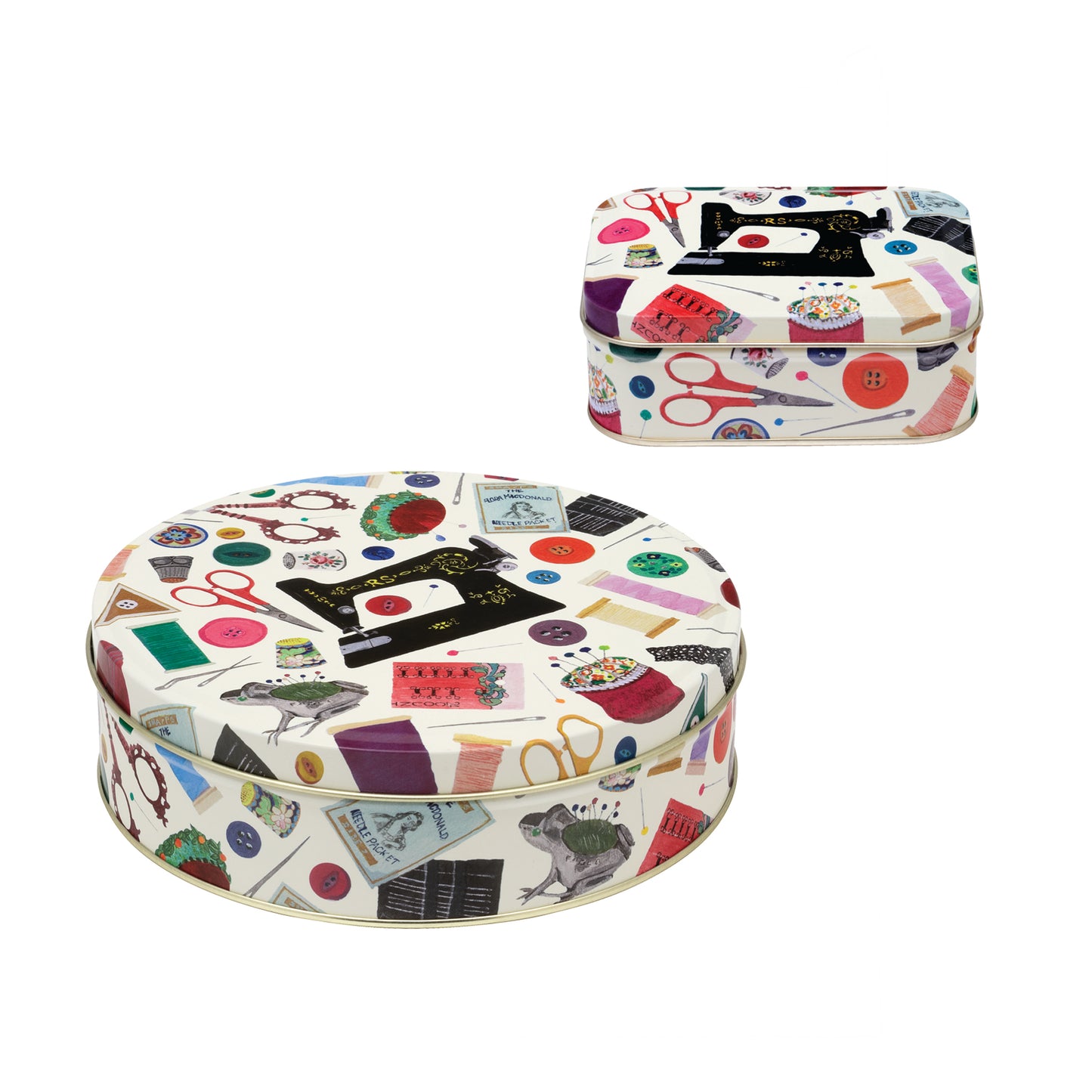 Kitchentins - Neddles & Thread Design set of 2 tins