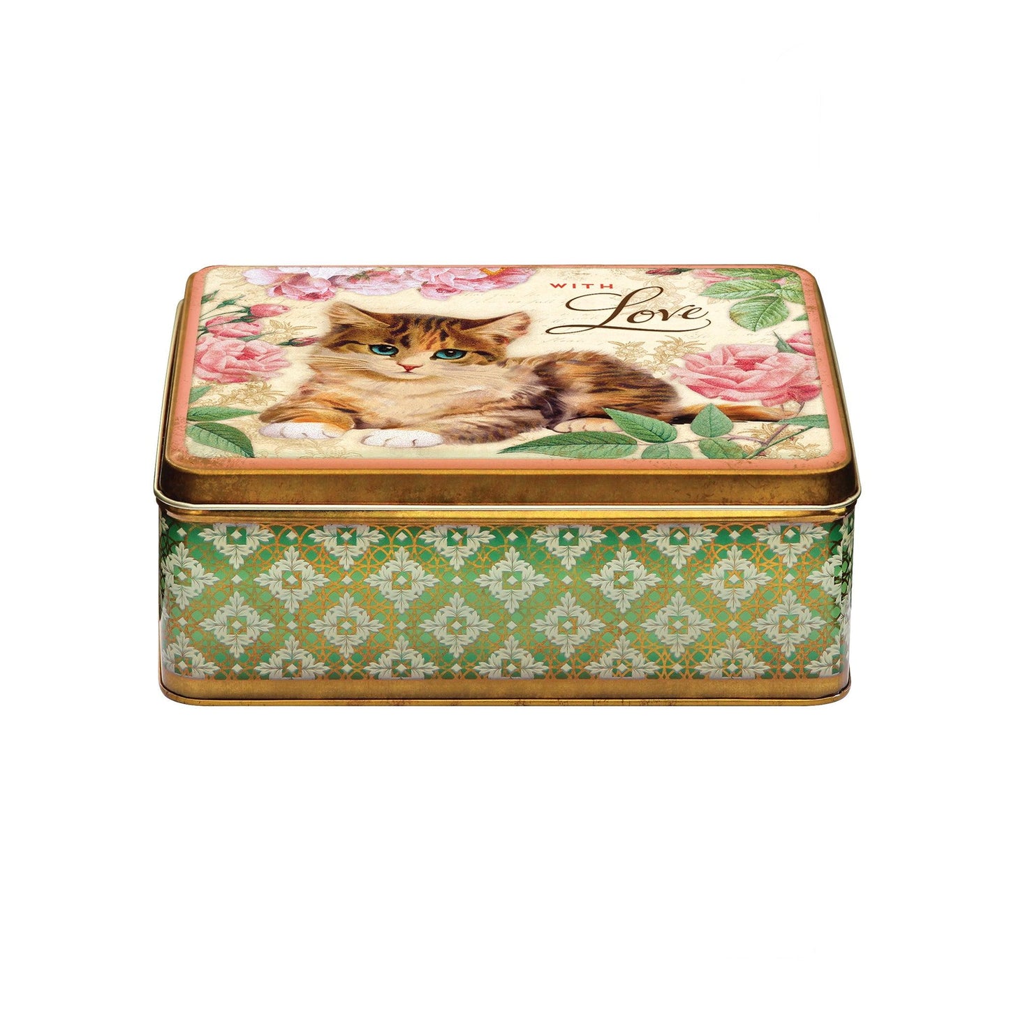 Nostalgia - 'With Love' Kitten Deep Rectangular Tin - Kitchentins.com