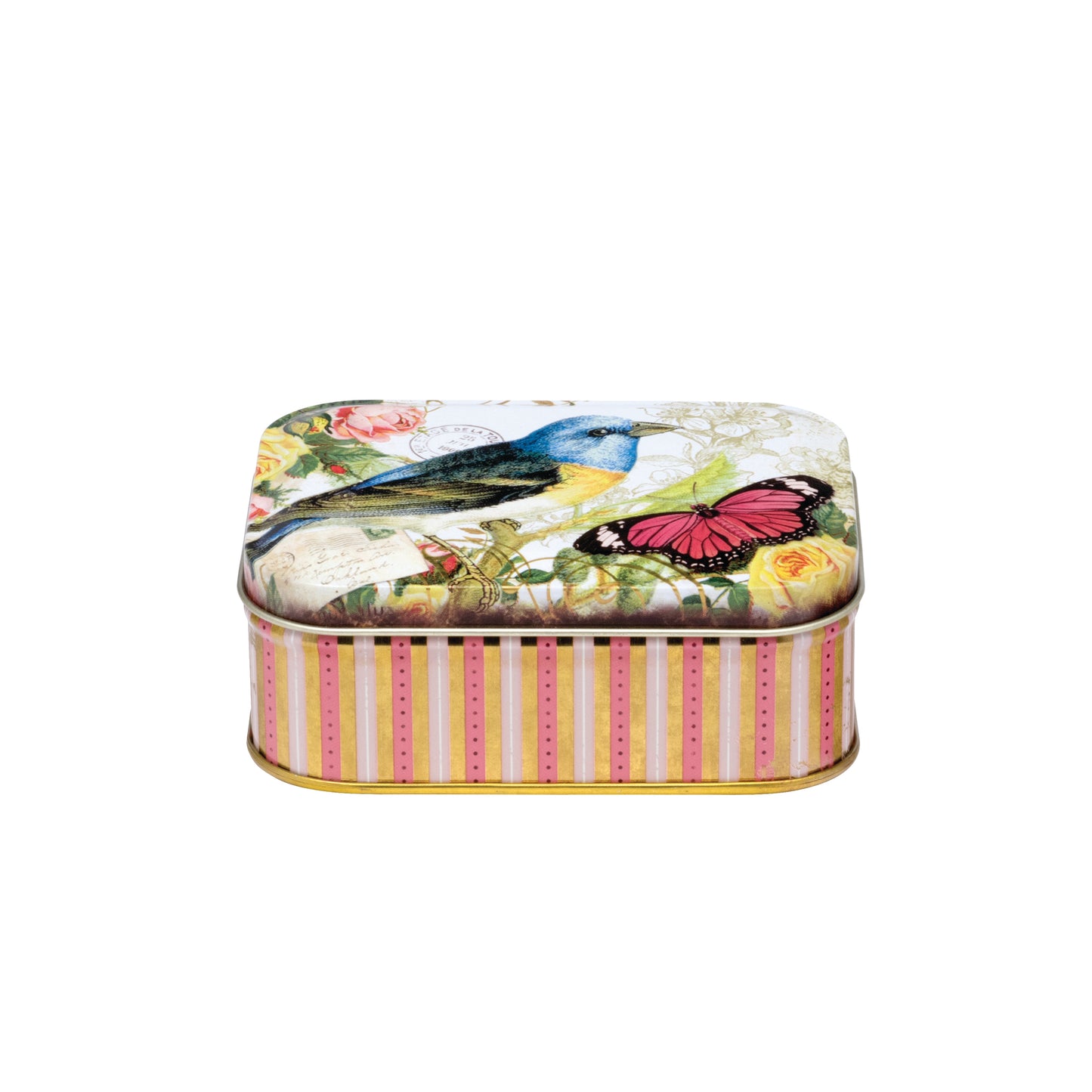 Nostalgia Bird & Butterfly Small Rectangular Tin - Kitchentins.com