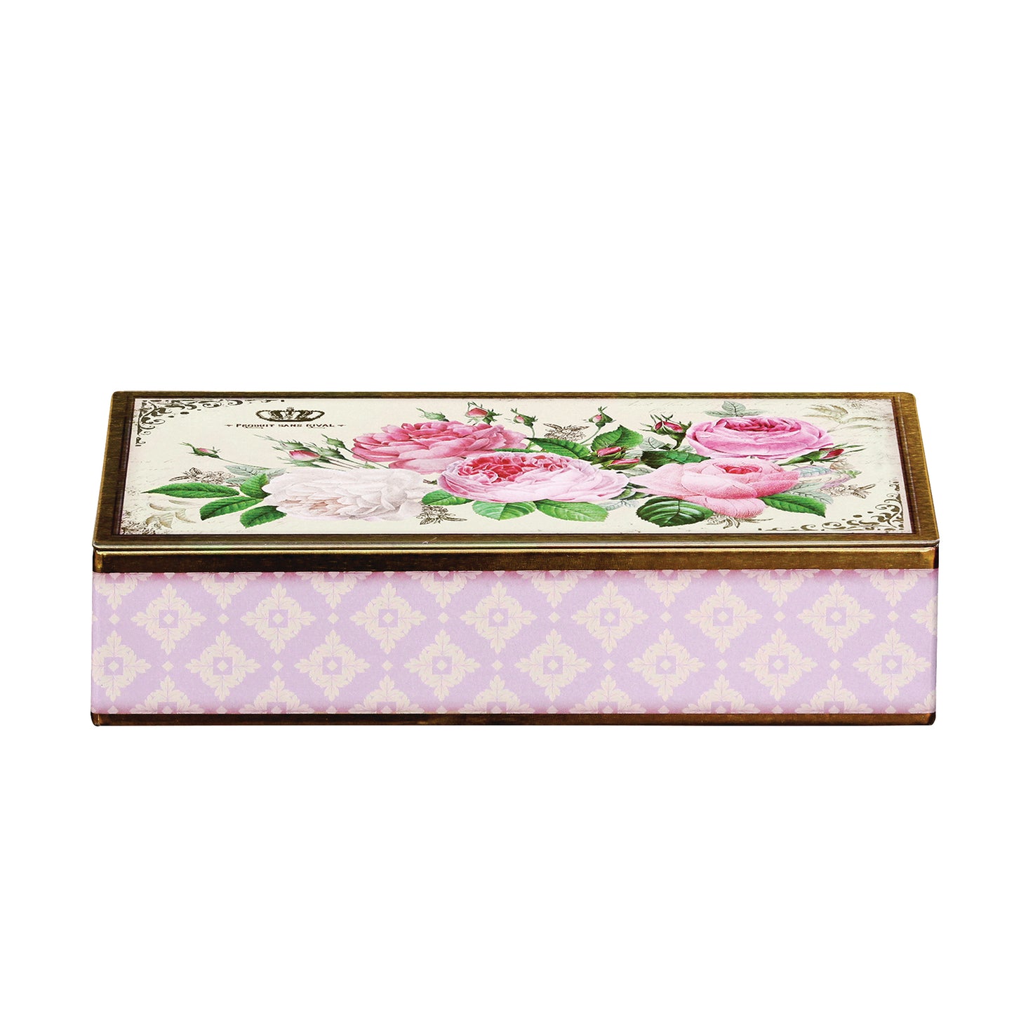 Kitchentins - Nostalgia roses rectangular hinged tin