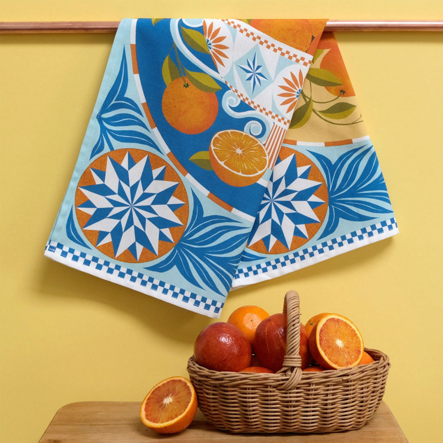 Kitchentins - Printer Johnson Orange Bowl Tea Towel