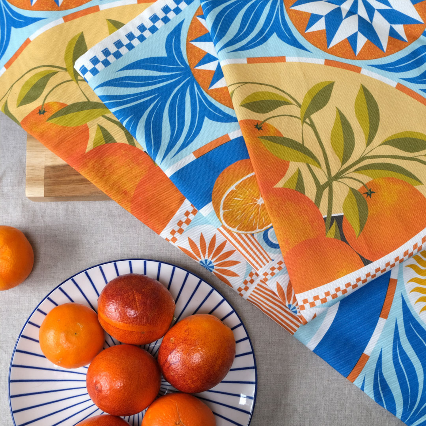 Kitchentins - Printer Johnson Orange Bowl Tea Towel