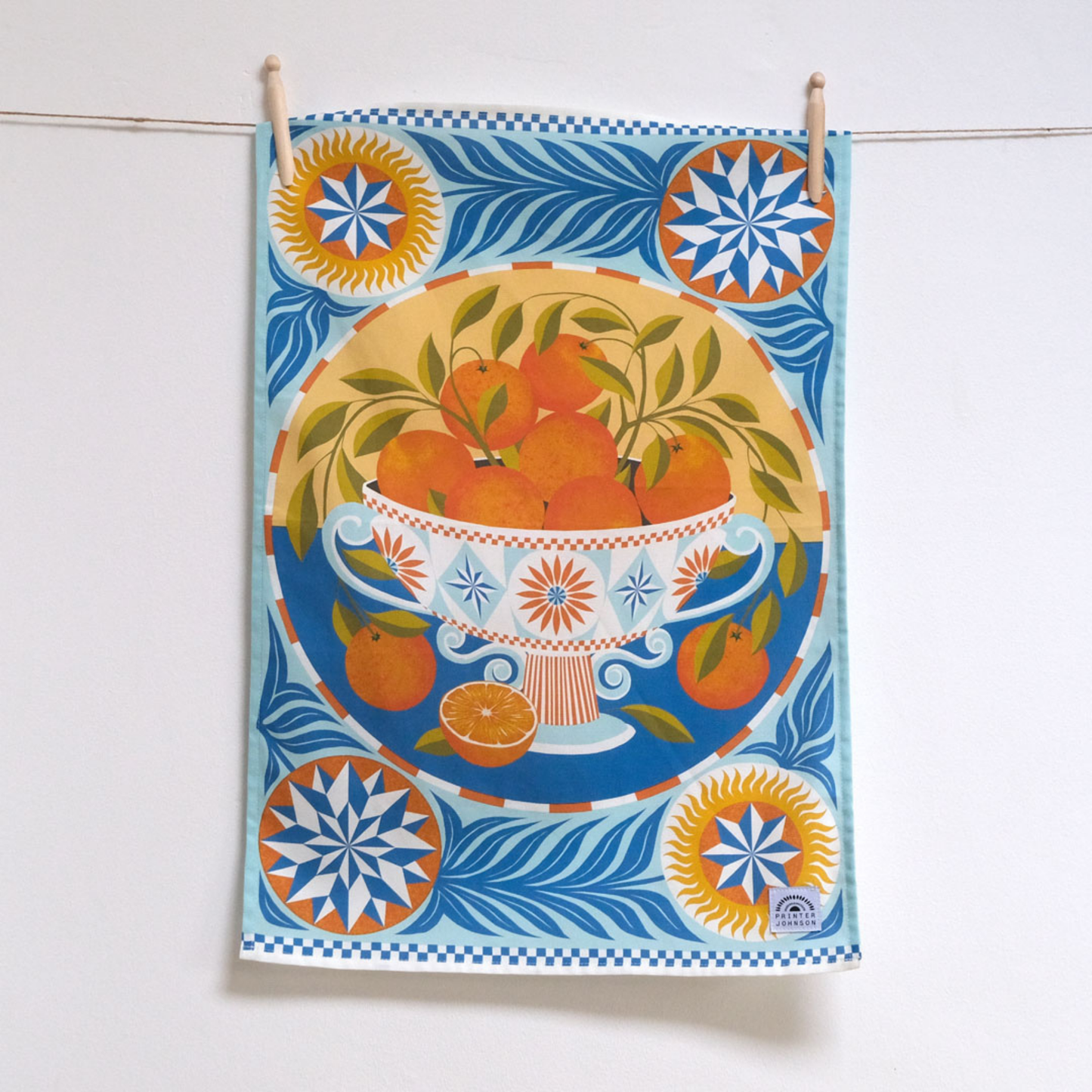 Kitchentins - Printer Johnson Orange Bowl Tea Towel
