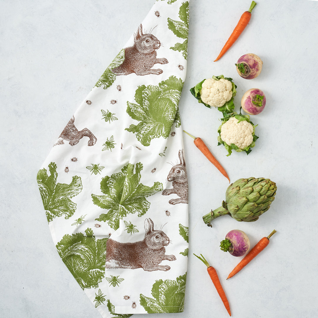 Thornback & Peel - Rabbit & Cabbage Tea Towel - Kitchentins.com