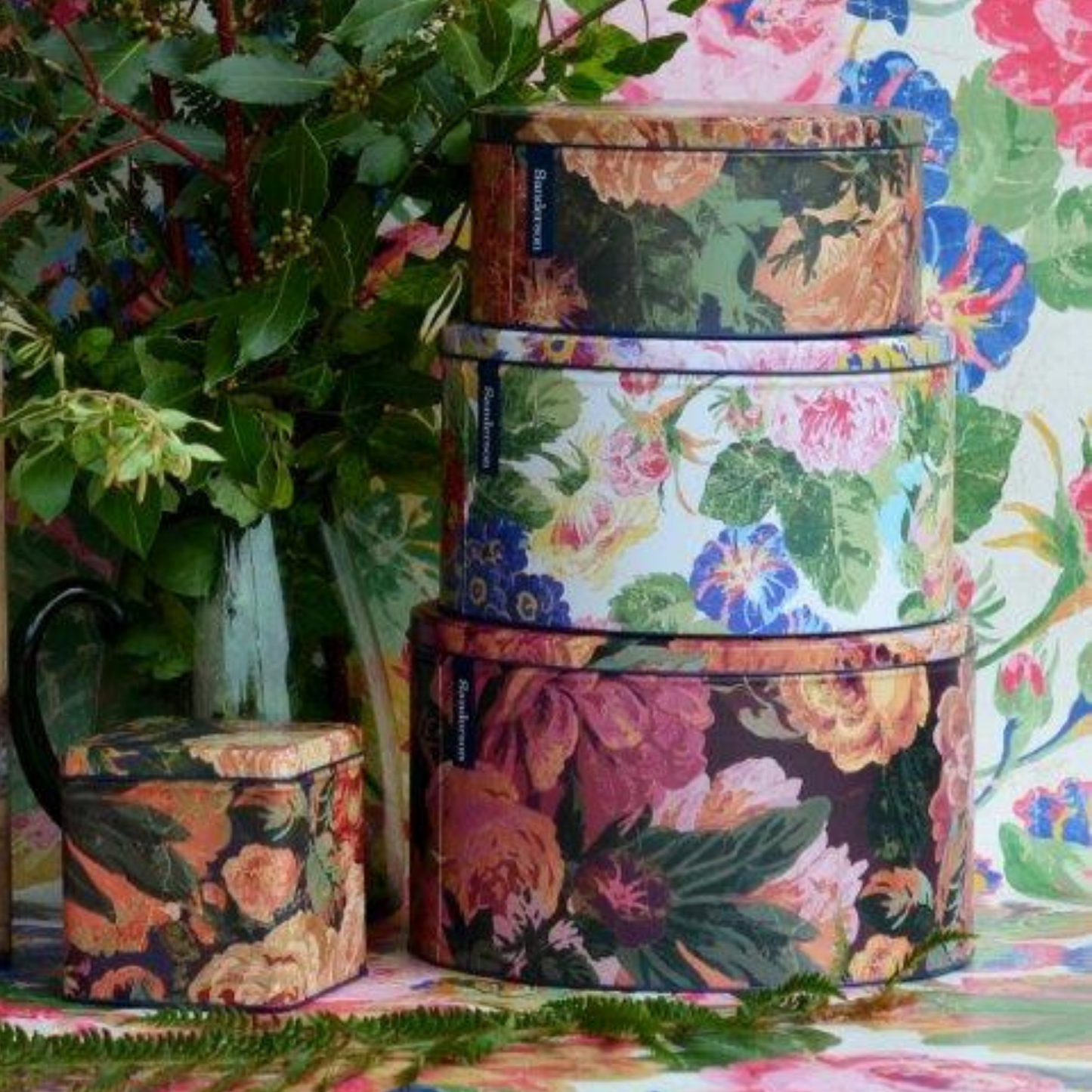 Sanderson - Very Rose & Peony Set of 3 Round Cake Tins - Kitchentins.com