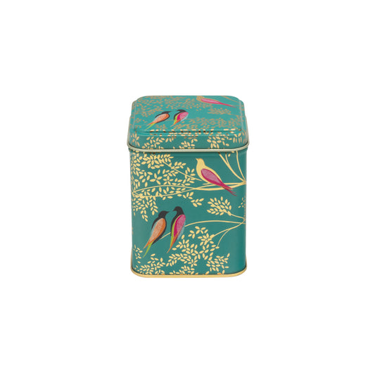 Sara Miller - Green Birds Small Square Tin - Kitchentins.com