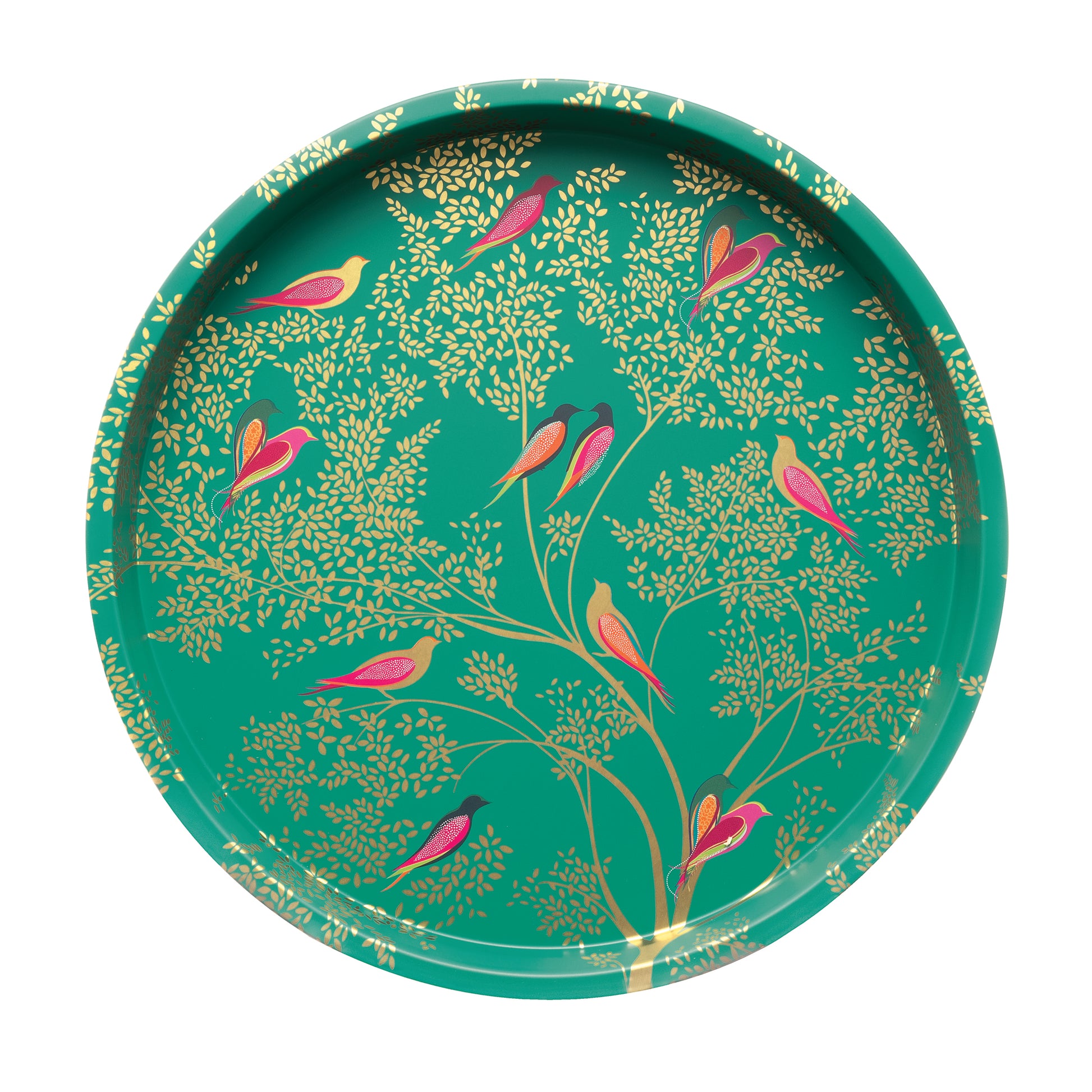 Sara Miller - Green Birds Deep Well Tray - Kitchentins.com