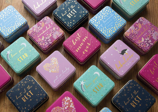 Kitchentins - Sara Miller Little Gestures Small Square Tins Display