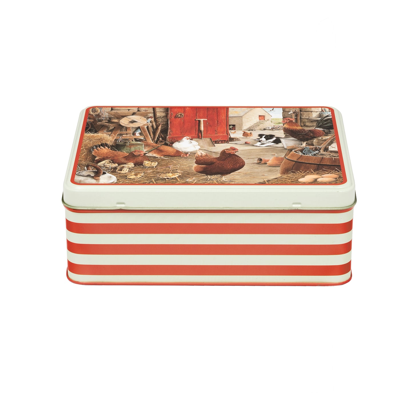 Tracy Hall - Farmyard Hens Deep Rectangular - Kitchentins.com