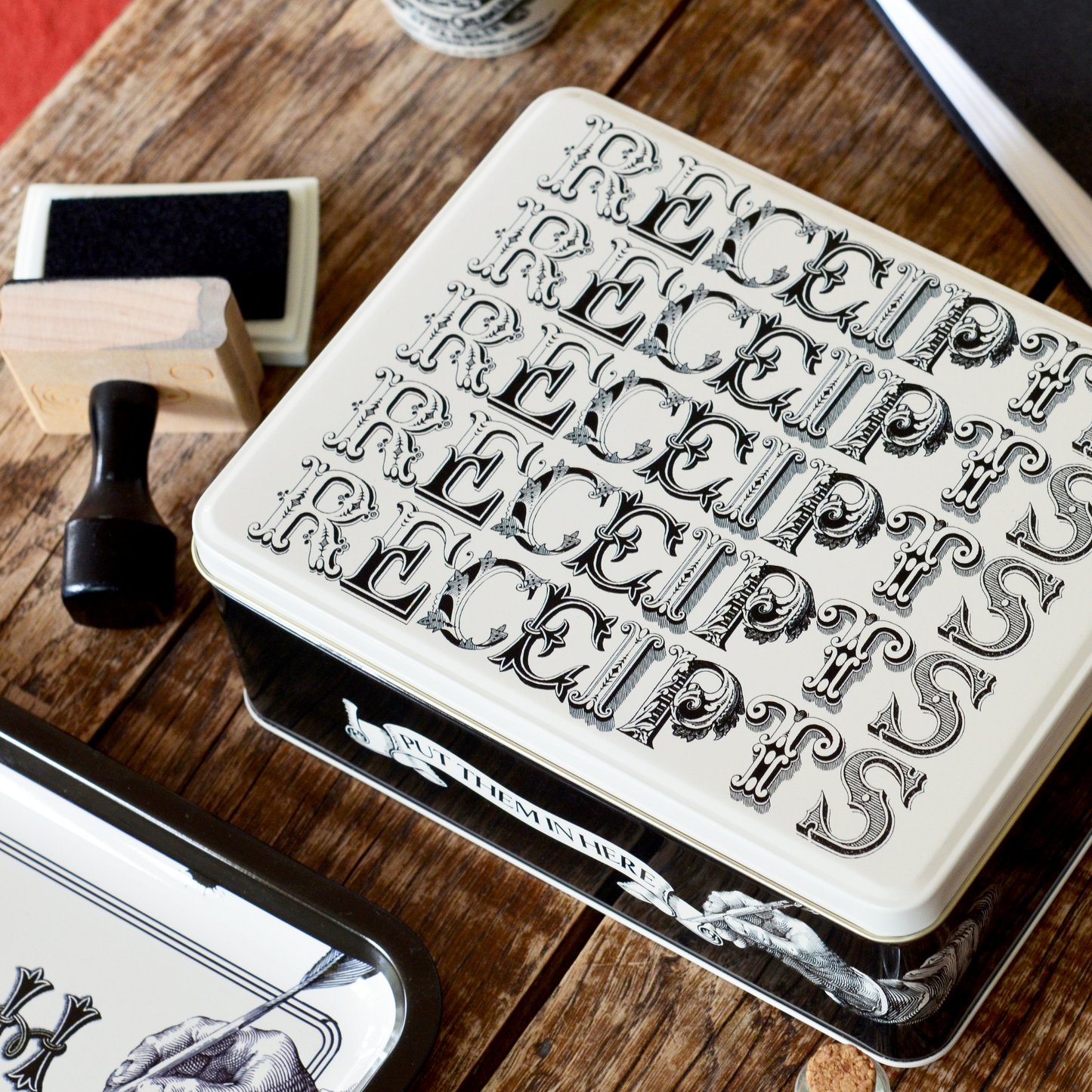 Kitchentins - Typography Receipts Deep Rectangular Tin