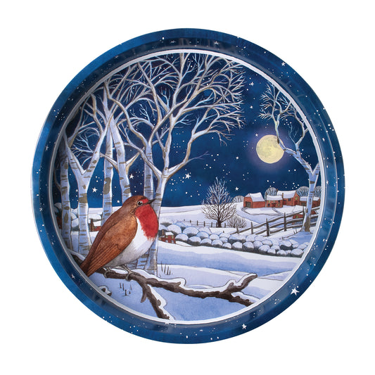 Emma Bridgewater - Winter Animal Robin Deepwell tray - Kitchentins.com