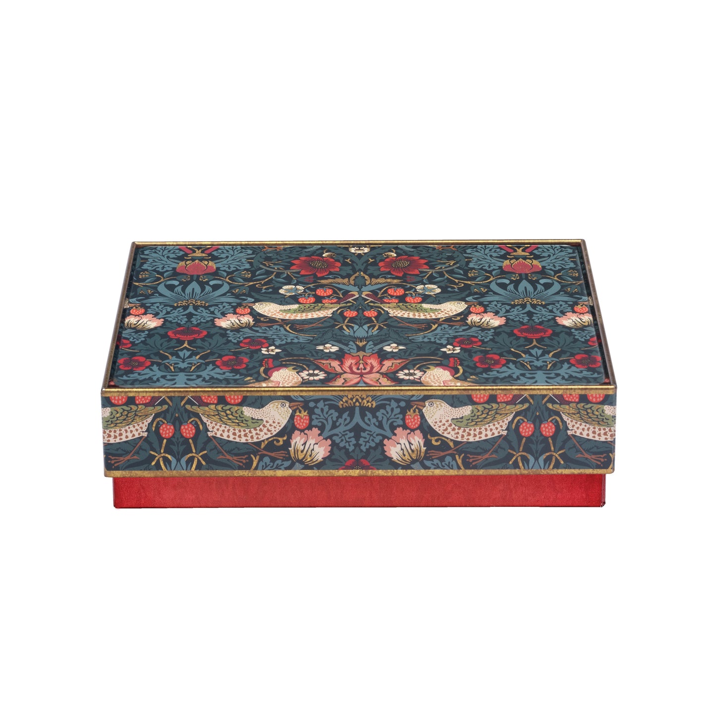 Arts & Crafts strawberry design medium chocolate tin - Kitchentins.com