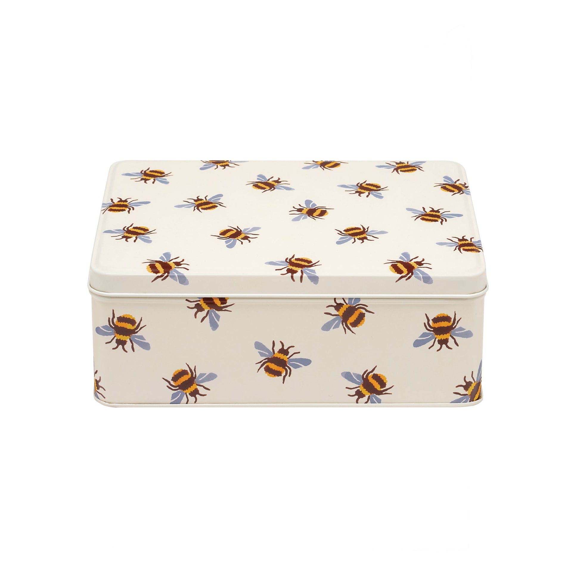 Emma Bridgewater - Blue Winged Bumblebee Deep Rectangular Tin - Kitchentins.com