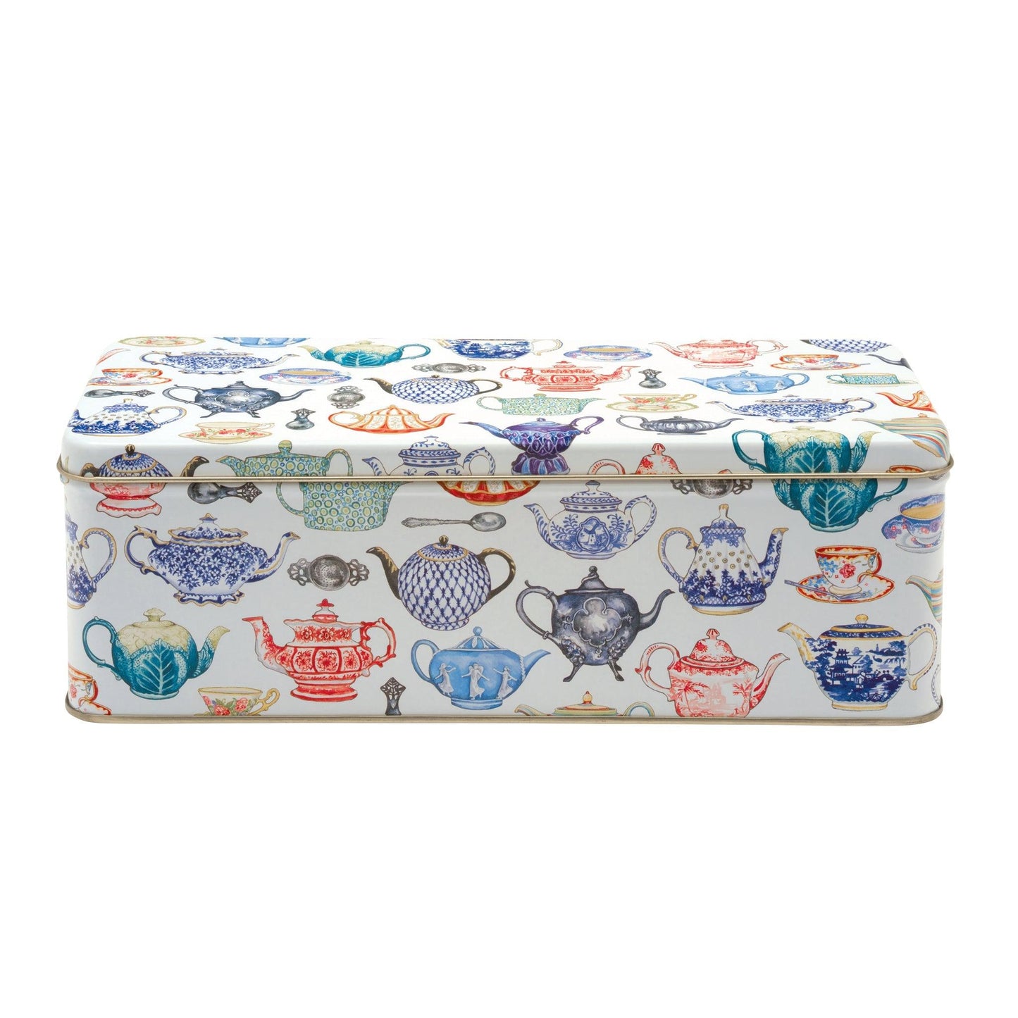Teapot - Long Deep Rectangular Tin - Kitchentins.com