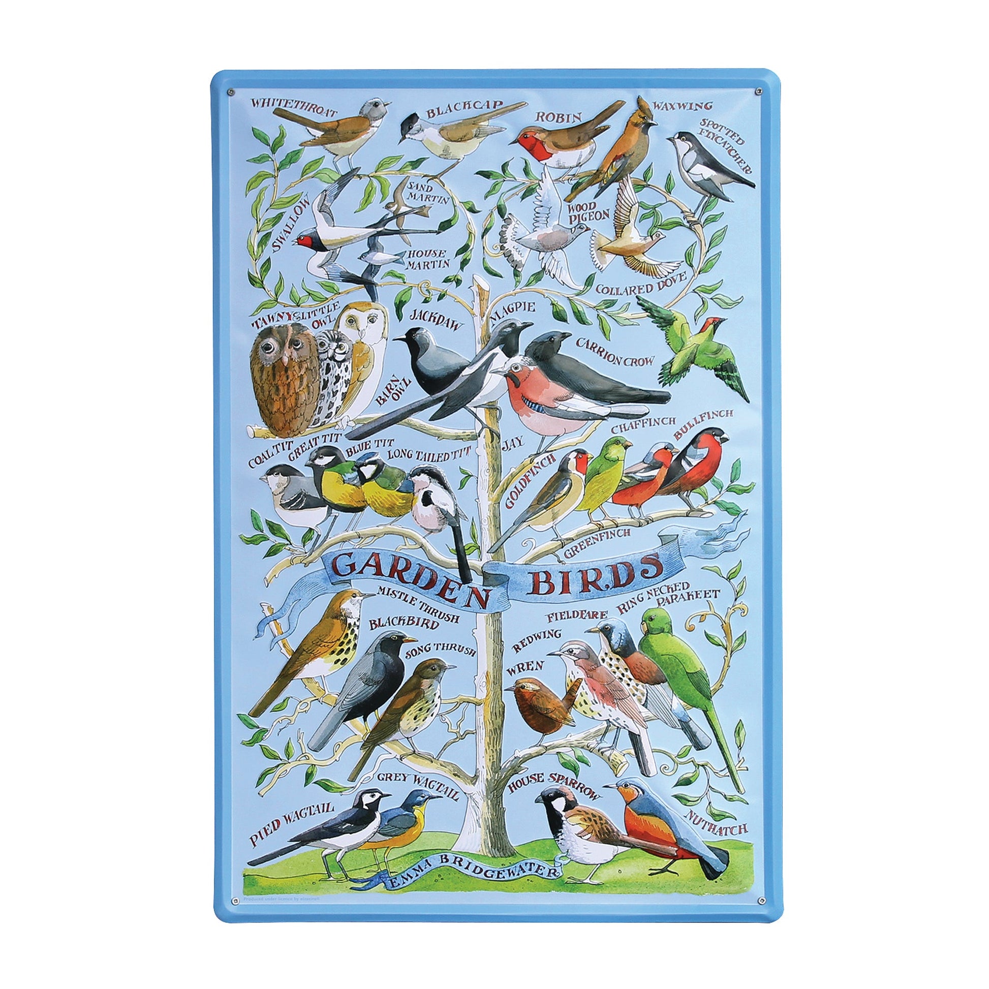 Emma Bridgewater - Garden Birds Embossed Metal Wall Art - Kitchentins.com