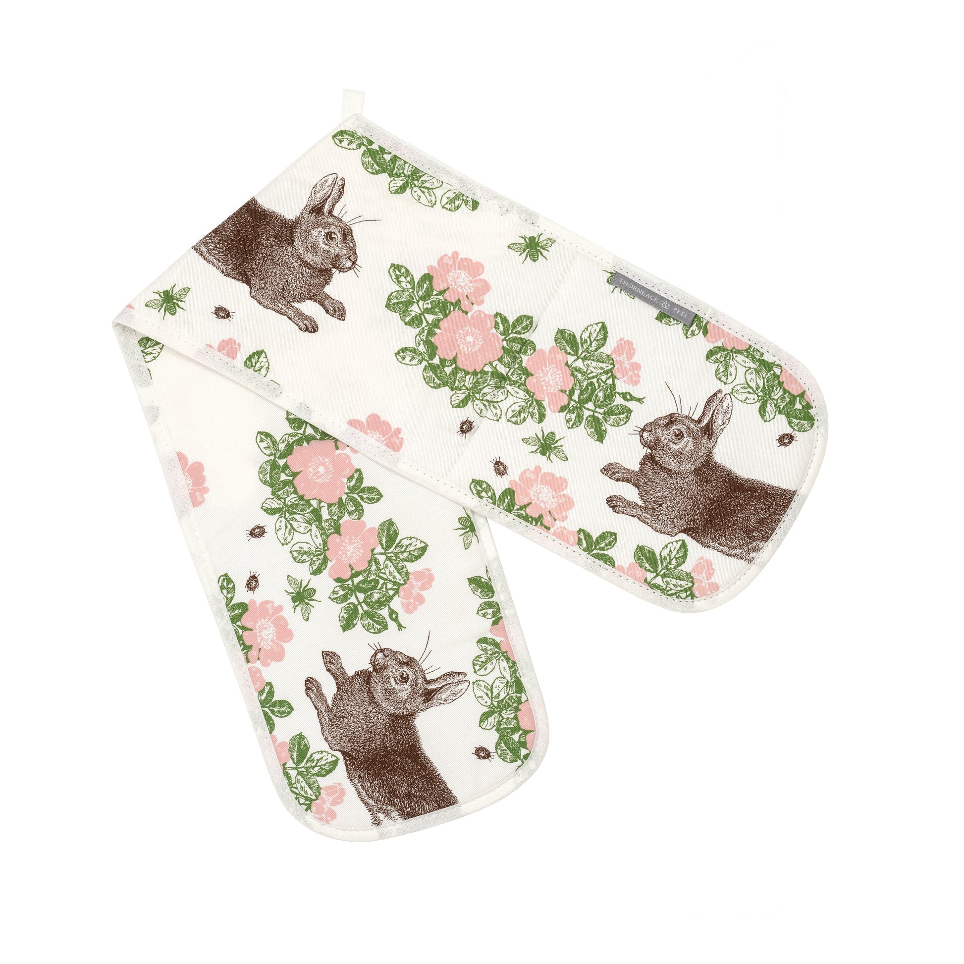 Thornback & Peel - Rabbit & Rose Oven Gloves - Kitchentins.com