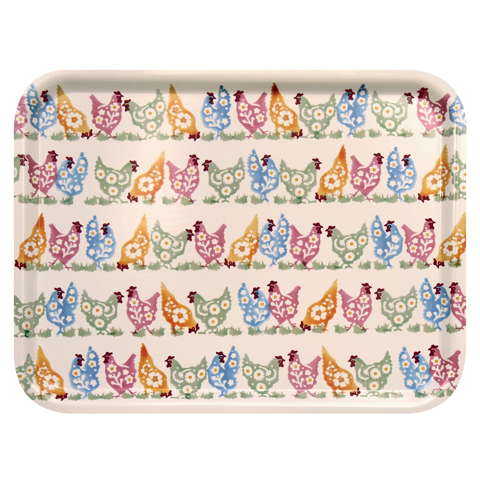 Emma Bridgewater - Polka Chickens Large Rectangular Tray - Kitchentins.com