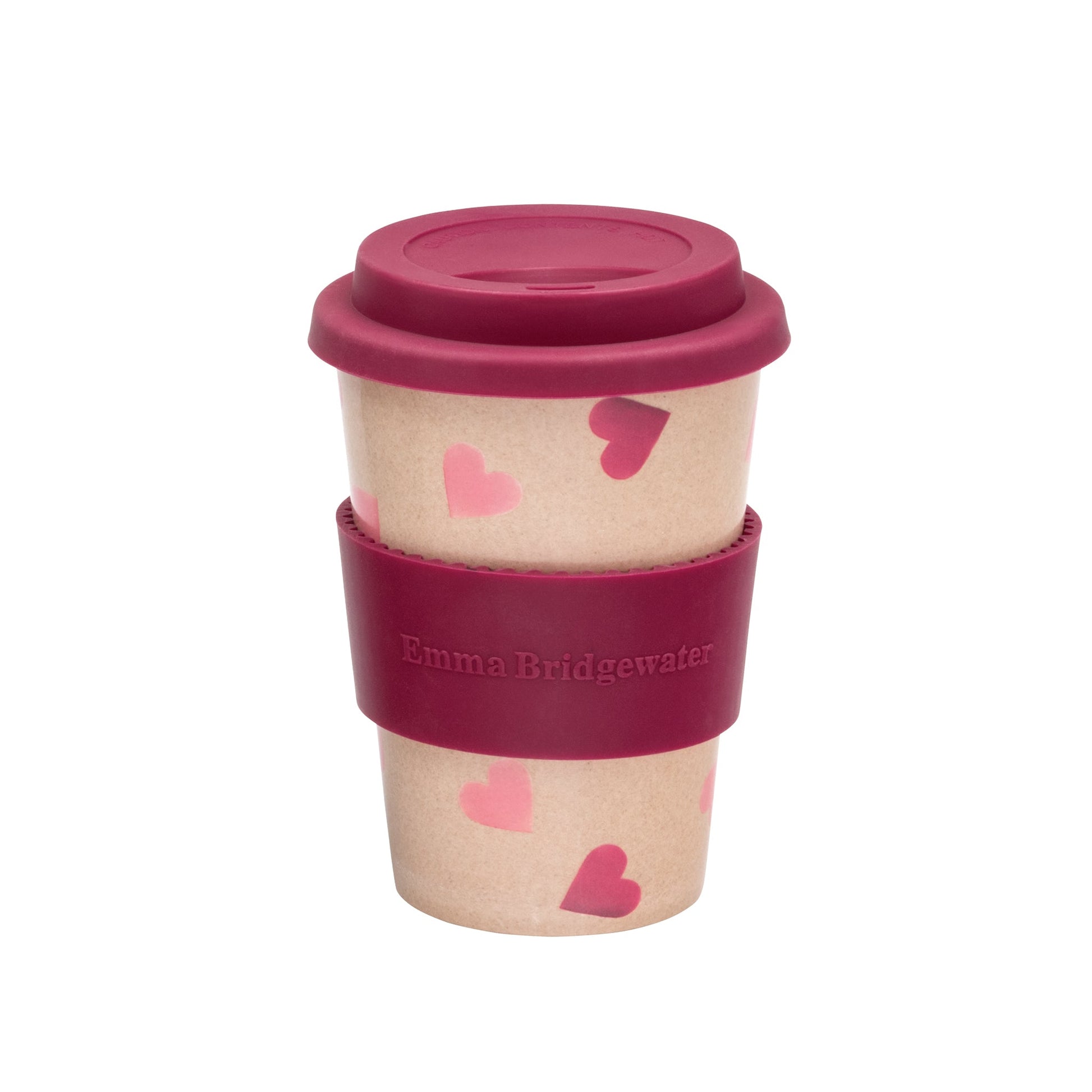 Emma Bridgewater - Pink Hearts Rice Husk Travel Cup - Kitchentins.com