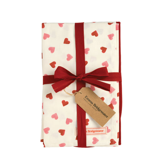 Emma Bridgewater - Pink Hearts Oven Glove & Tea Towel Set - Kitchentins.com