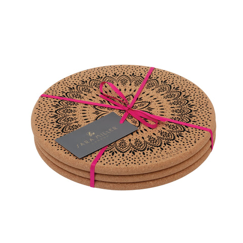 Sara Miller - Artisanne Noir Set of 3 Cork Trivets