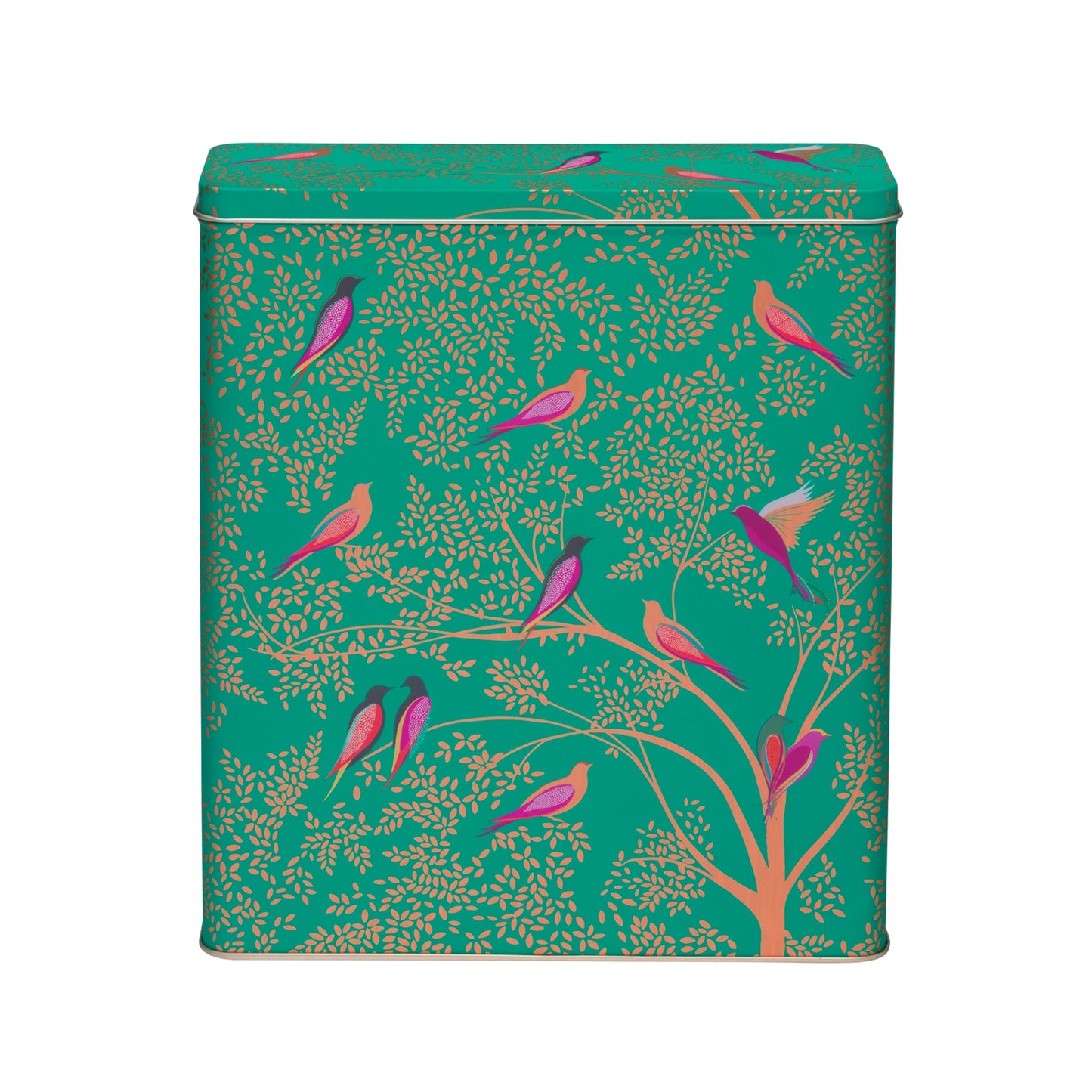 Sara Miller - Green Birds Cereal Tin - Kitchentins.com