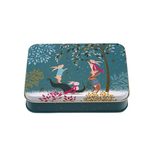 Sara Miller Christmas - Woodland Tales Small Rectangular Tin - Kitchentins.com