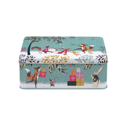 Sara Miller Christmas - Woodland Tales Deep Rectangular Tin - Kitchentins.com