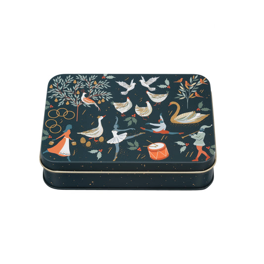 Sara Miller Christmas - 12 Days of Christmas Small Rectangular Tin - Kitchentins.com