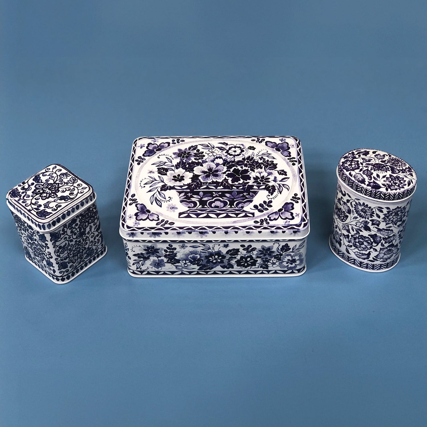 Kitchentins - Claire Winteringham Blue & White Tin Set