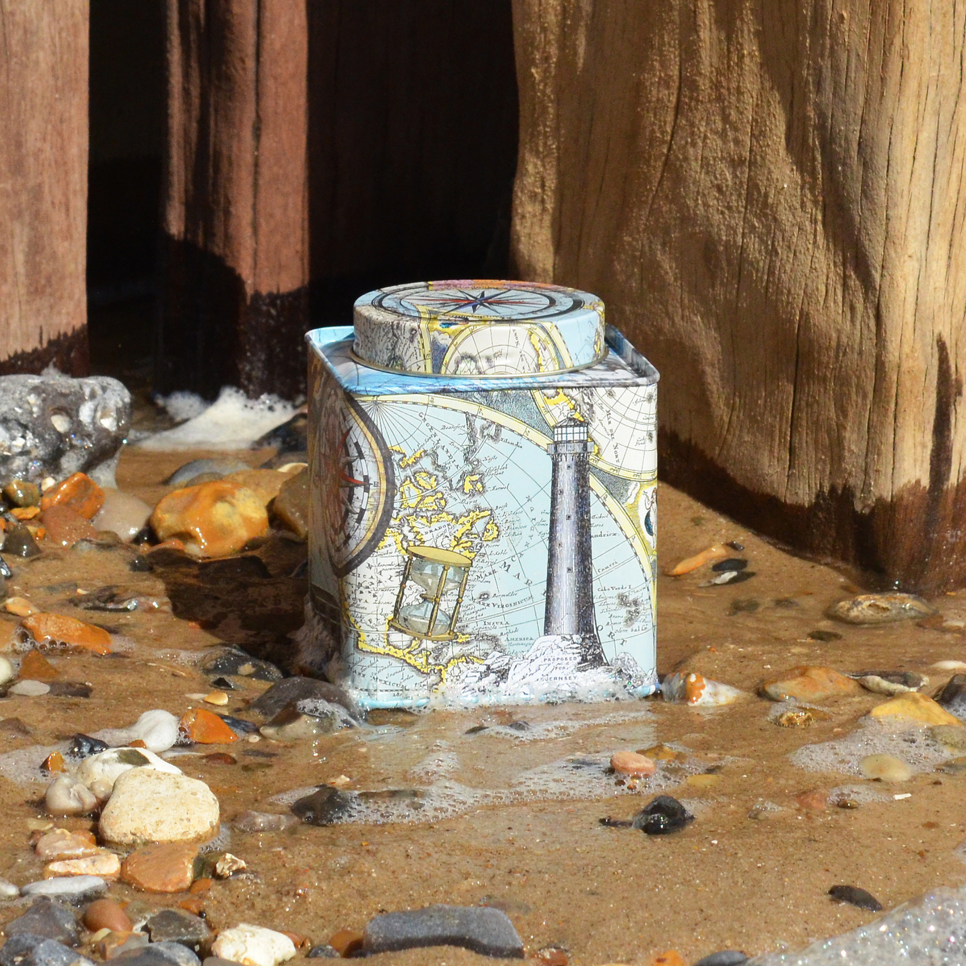 Kitchentins - Adventure Design Twist Lid Tea Caddy Tin