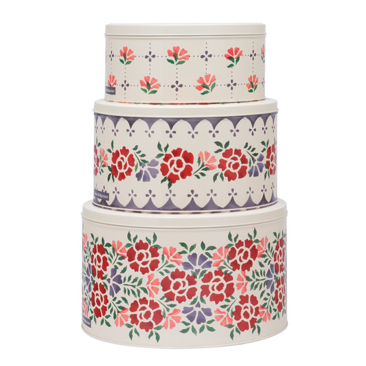 Emma Bridgewater Antique Rose design set of 3 round cake tins