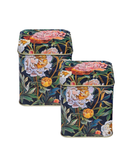 Arts & Crafts Peony Small Square Tin, Set of 2